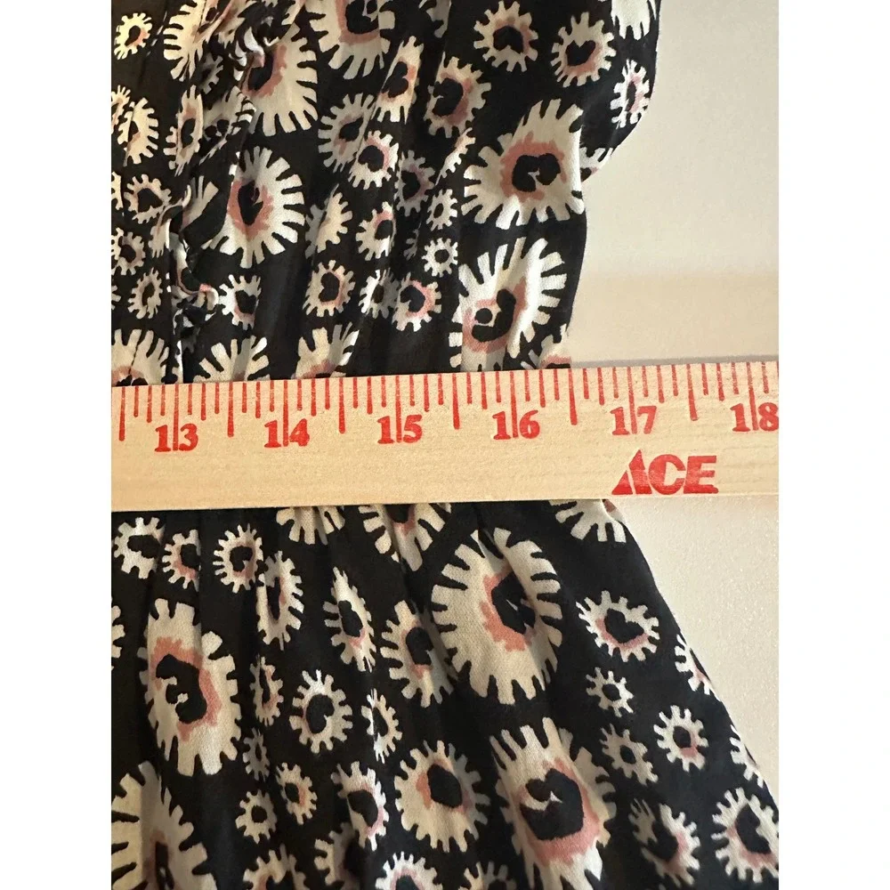 Outerknown Canyon Midi Dress Sz S Organic Cotton Pitch‎ Black Bramble Daisy Belt